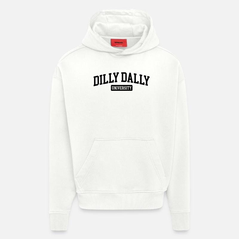 Dilly Dally University Procrastinate Threshing - Hoodie- made by SPREAD  - OFF WHITE