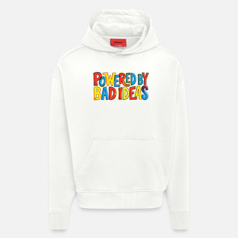 Alimenté par de mauvaises idées - Sweat à capuche bio épais oversize fabriqué en UE - OFF WHITE