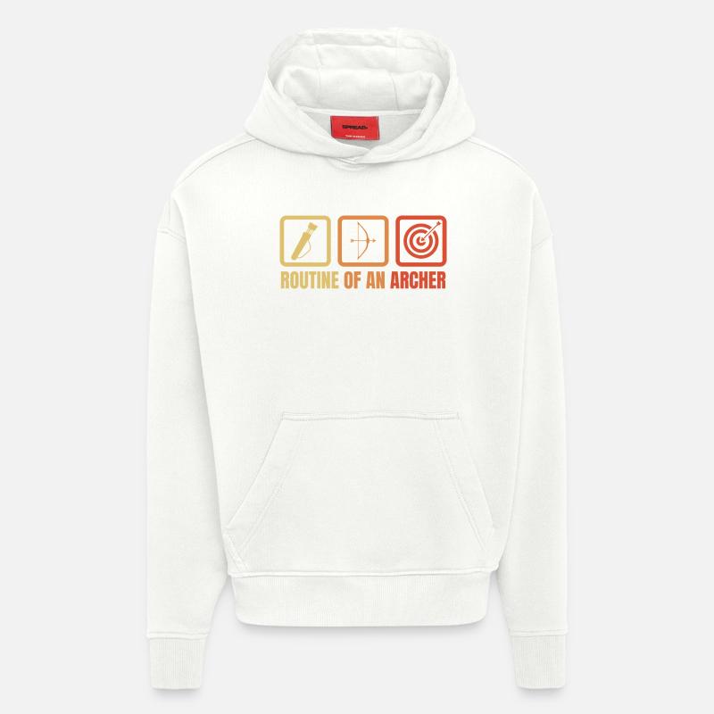 Bogensport Routine - Hoodie- made by SPREAD  - OFF WHITE