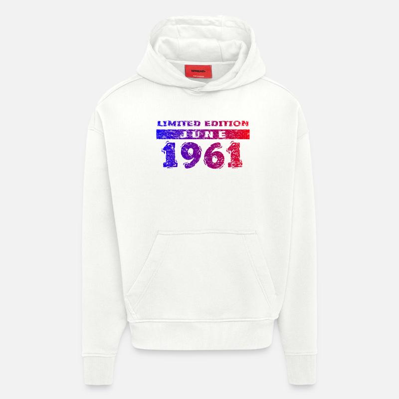 65e anniversaire Édition limitée 06/1961 - Sweat à capuche bio épais oversize fabriqué en UE - OFF WHITE