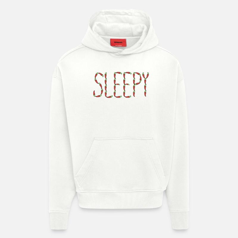 Les piments sont endormis - Sweat à capuche bio épais oversize fabriqué en UE - OFF WHITE