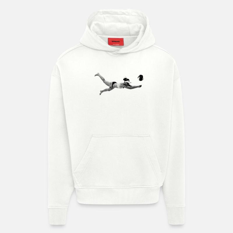 Beach-volley - Sweat à capuche bio épais oversize fabriqué en UE - OFF WHITE