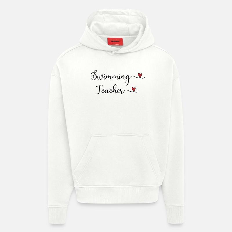 Moniteur de natation - Sweat à capuche bio épais oversize fabriqué en UE - OFF WHITE
