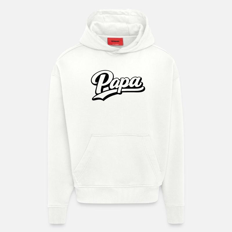 Papa - Sweat à capuche bio épais oversize fabriqué en UE - OFF WHITE