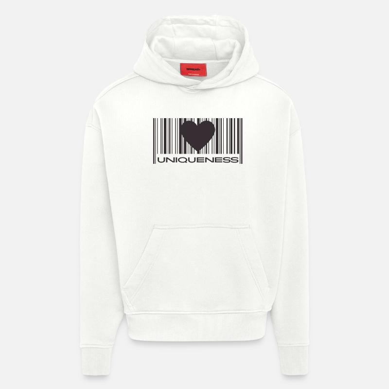 Unicité - Sweat à capuche bio épais oversize fabriqué en UE - OFF WHITE