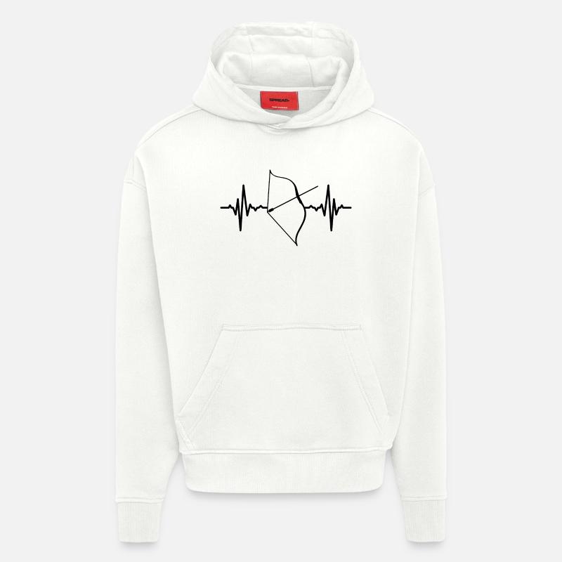 Ligne de cœur à proue composite - Sweat à capuche bio épais oversize fabriqué en UE - OFF WHITE