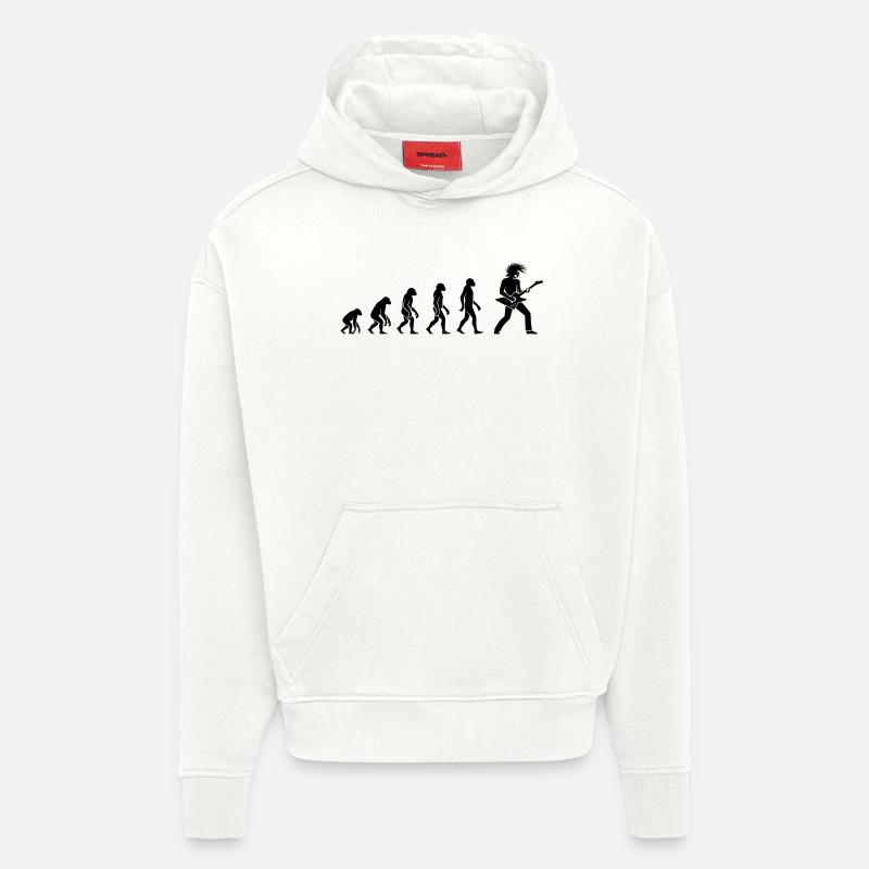 Evolution Rock 'n' Roll Guitarist Design - Hoodie- made by SPREAD  - OFF WHITE