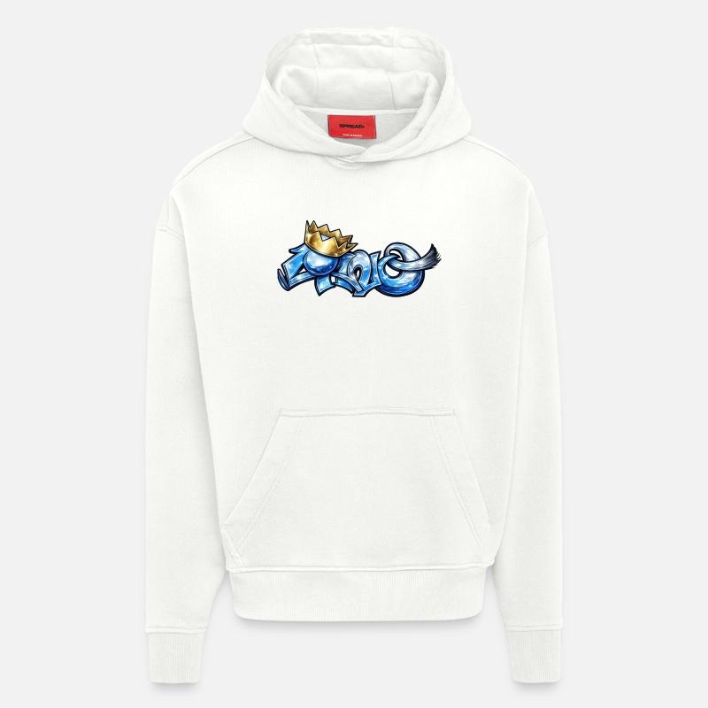 Bleu cano - Sweat à capuche bio épais oversize fabriqué en UE - OFF WHITE