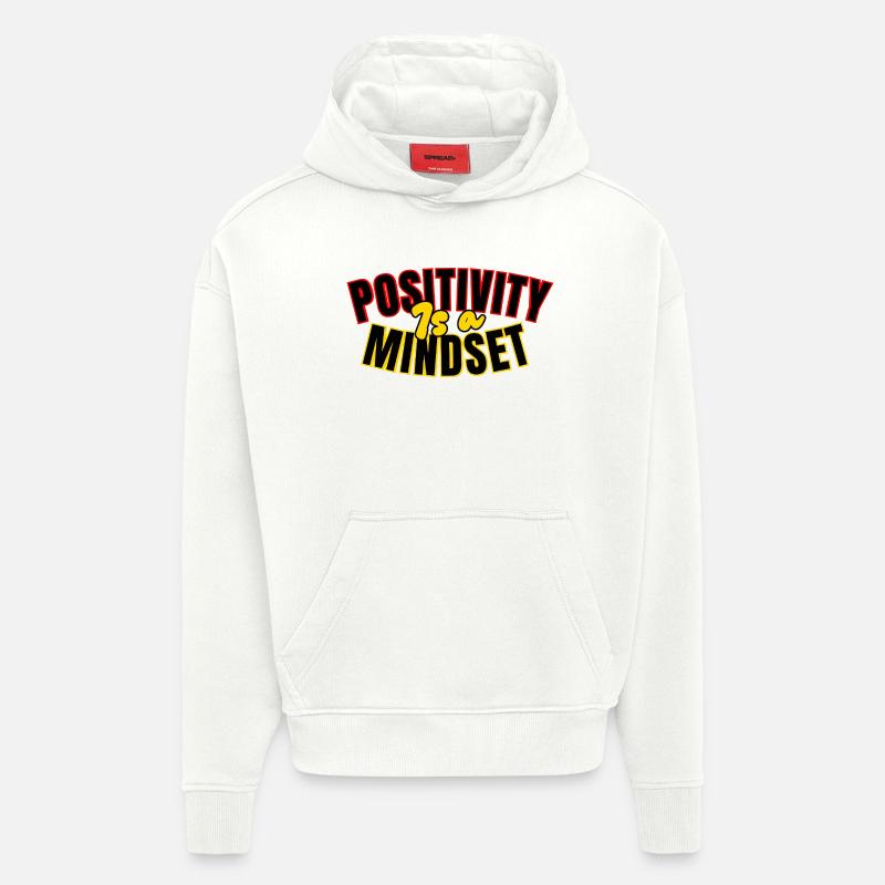 Positivité: mindset - Sweat à capuche bio épais oversize fabriqué en UE - OFF WHITE