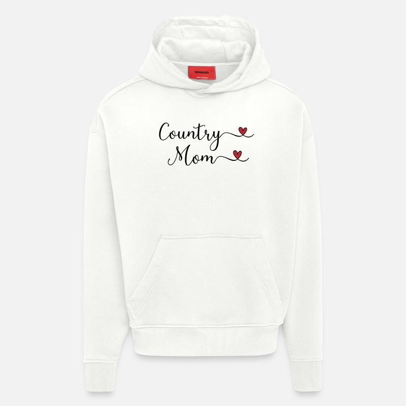 Maman de campagne - Sweat à capuche bio épais oversize fabriqué en UE - OFF WHITE