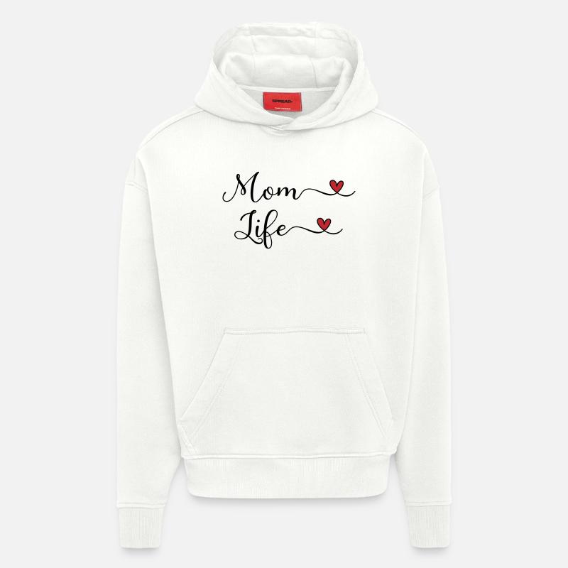 La vie de maman - Sweat à capuche bio épais oversize fabriqué en UE - OFF WHITE