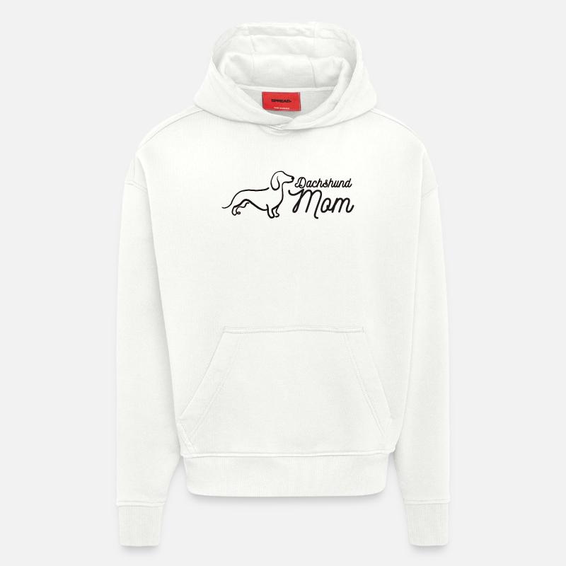 Dachshund Mom Script Logo Lineart Dackel - Hoodie- made by SPREAD  - OFF WHITE