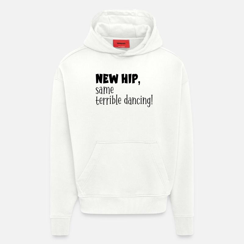 Hanches - Danse drôle - Sweat à capuche bio épais oversize fabriqué en UE - OFF WHITE