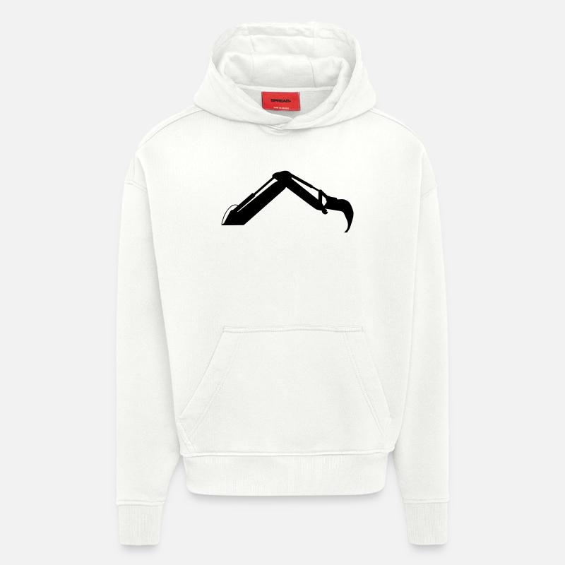 Excavator Arm – Digging Power - Hoodie- made by SPREAD  - OFF WHITE