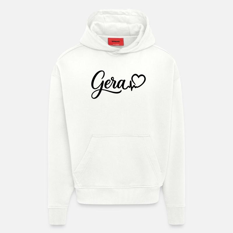 Gera Heartbeat - Sweat à capuche bio épais oversize fabriqué en UE - OFF WHITE