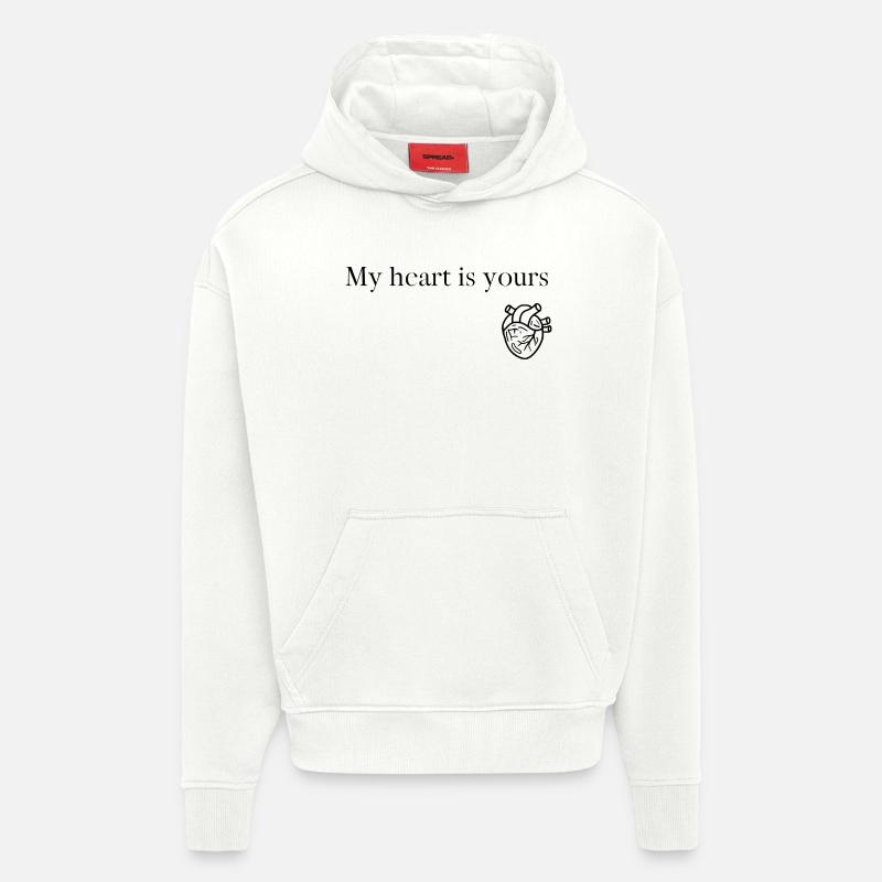 Cœur - Sweat à capuche bio épais oversize fabriqué en UE - OFF WHITE