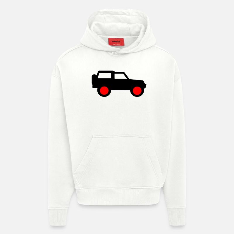 Voiture - Sweat à capuche bio épais oversize fabriqué en UE - OFF WHITE