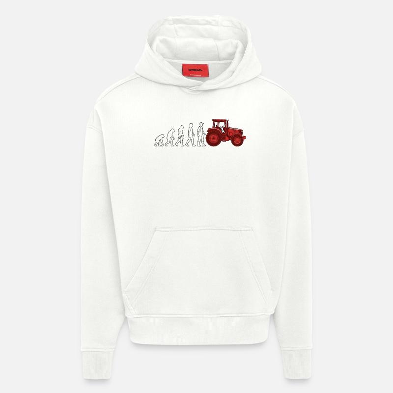 Evolution Farmer Farmer Traktor - Hoodie- made by SPREAD - OFF WHITE