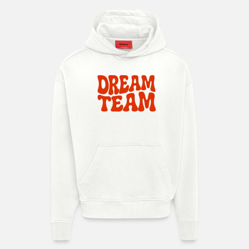 Équipe de rêve - Sweat à capuche bio épais oversize fabriqué en UE - OFF WHITE