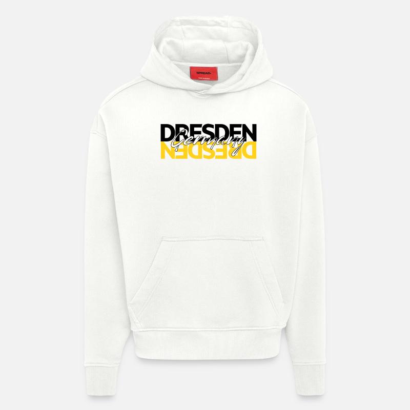 Dresde, Allemagne - Sweat à capuche bio épais oversize fabriqué en UE - OFF WHITE