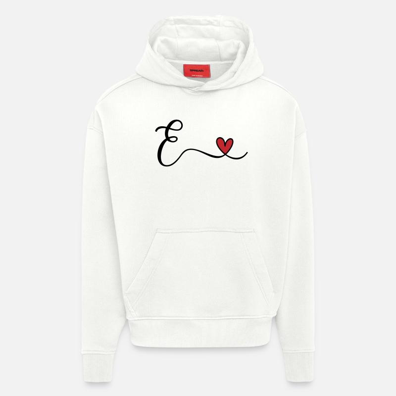 Buchstabe E Monogramm - Hoodie- made by SPREAD  - OFF WHITE