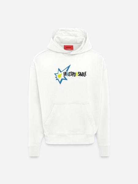 Irresponsable - Sweat à capuche bio épais oversize fabriqué en UE - OFF WHITE