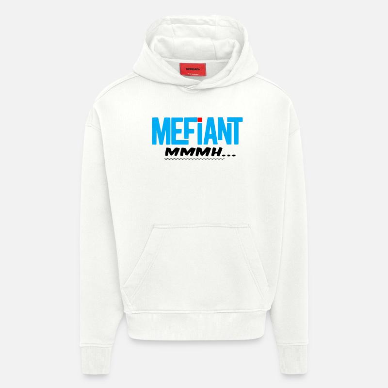 Méfiant - Sweat à capuche bio épais oversize fabriqué en UE - OFF WHITE