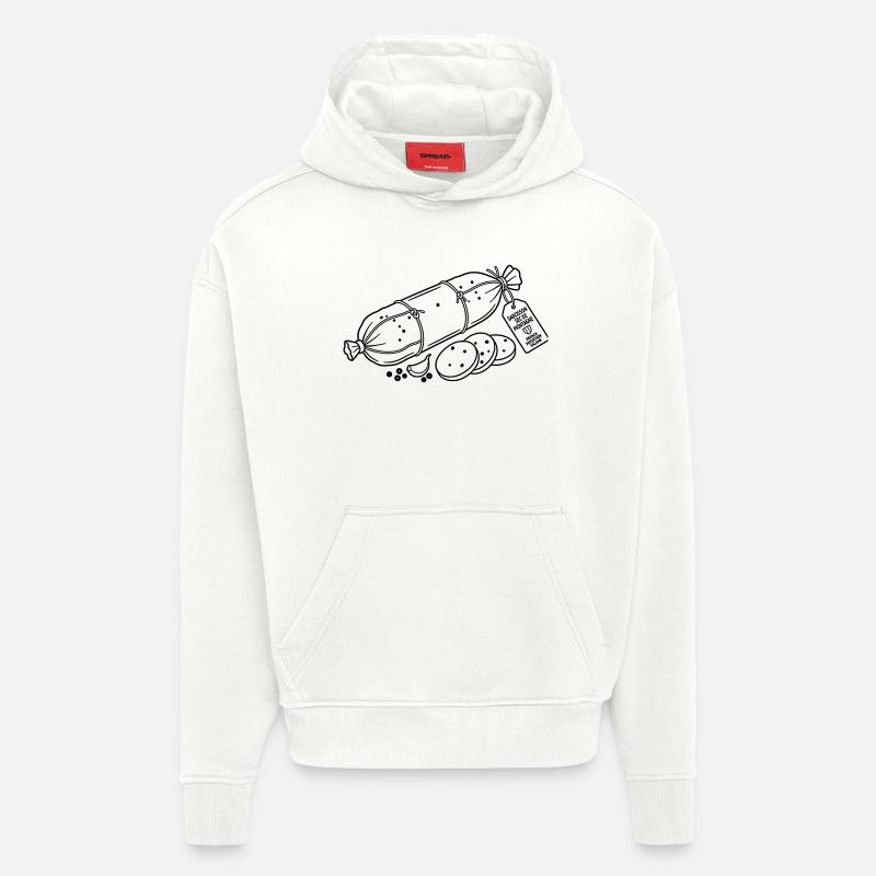 saucisson - Sweat à capuche bio épais oversize fabriqué en UE - OFF WHITE