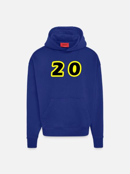 20 Symbole numérique - Sweat à capuche bio épais oversize fabriqué en UE - OFF WHITE