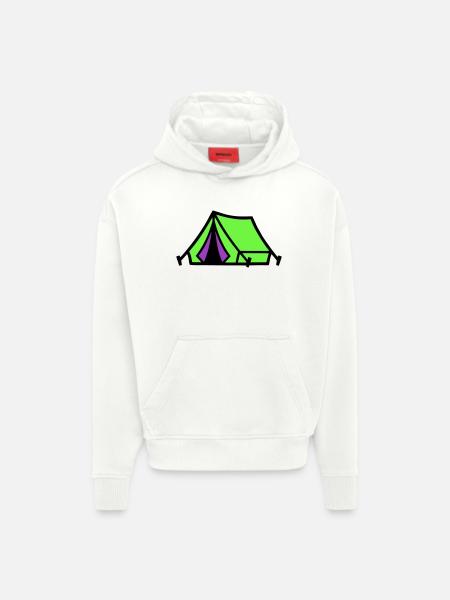 Festival Tent Camping Icon - Hoodie- made by SPREAD  - OFF WHITE