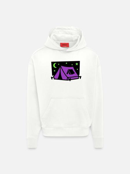 Festival Tent Night Logo - Hoodie- made by SPREAD - OFF WHITE