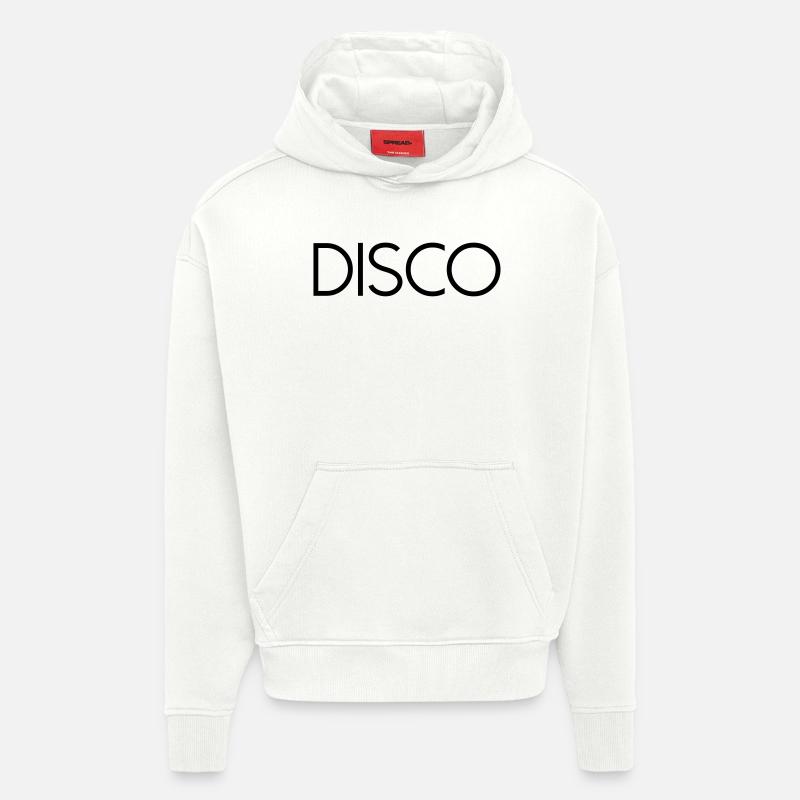 DISCO Diskokugel - Sweat à capuche bio épais oversize fabriqué en UE - OFF WHITE
