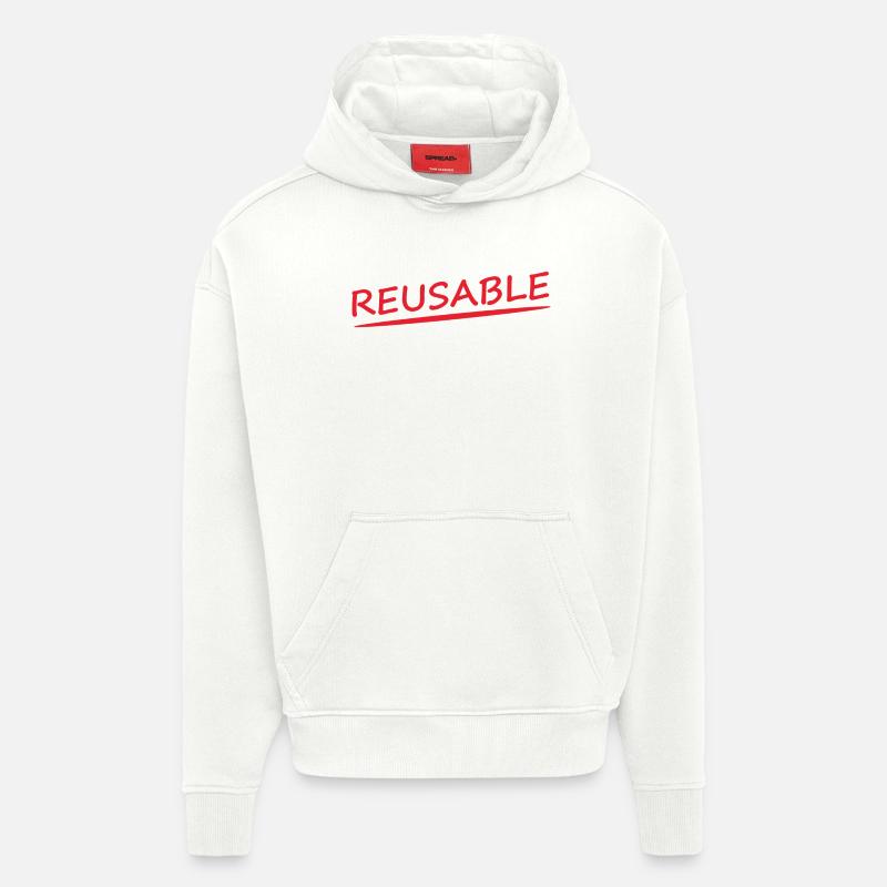 RÉUTILISABLE - Sweat à capuche bio épais oversize fabriqué en UE - OFF WHITE