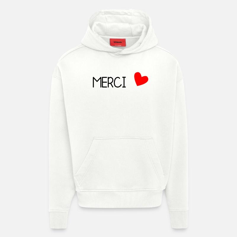 MERCI. MAÎTRESSE. MAÎTRE. MERCI MAÎTRESSE - Sweat à capuche bio épais oversize fabriqué en UE - OFF WHITE