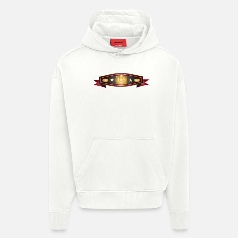 Radiant Box Belt – Champion Belt Design - Sweat à capuche bio épais oversize fabriqué en UE - OFF WHITE