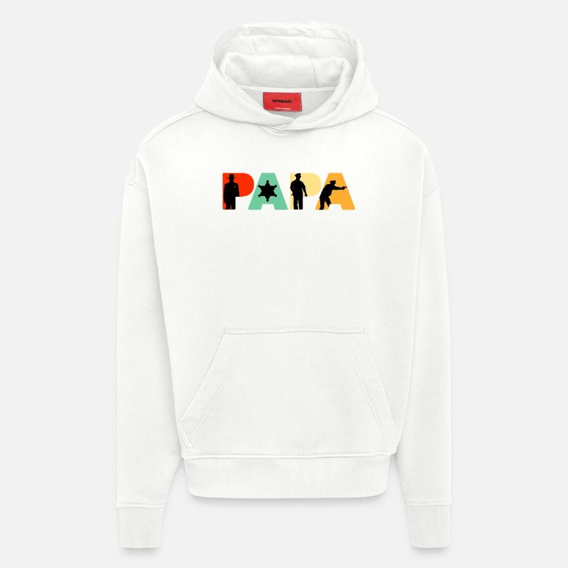 Papa Sheriff Polizeibeamter Polizeigeschenk - Hoodie- made by SPREAD  - OFF WHITE