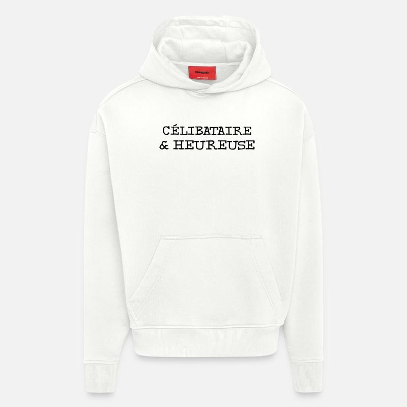 Célibataire & Heureuse - Sweat à capuche bio épais oversize fabriqué en UE - OFF WHITE