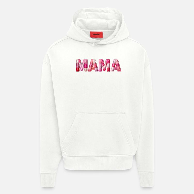 Mama Handmade Patchwork Schrift - Hoodie- made by SPREAD  - OFF WHITE