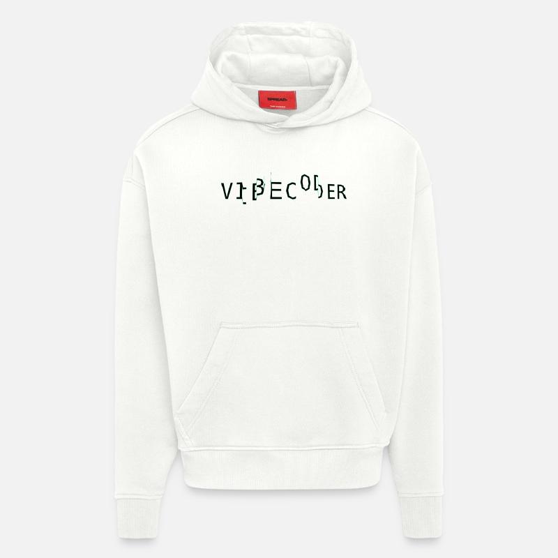 vibecoder_mono bug - Sweat à capuche bio épais oversize fabriqué en UE - OFF WHITE