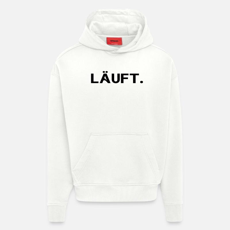Läuft. Minimal Statement Spruch Trend Social - Hoodie- made by SPREAD - OFF WHITE