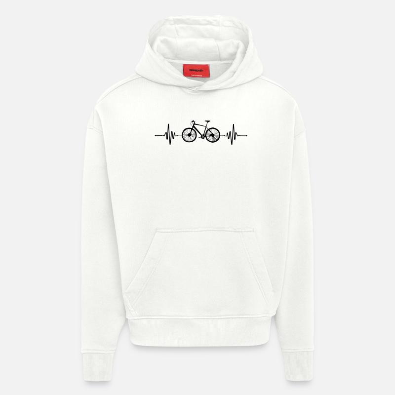 Vélo Battement de Cœur - Sweat à capuche bio épais oversize fabriqué en UE - OFF WHITE