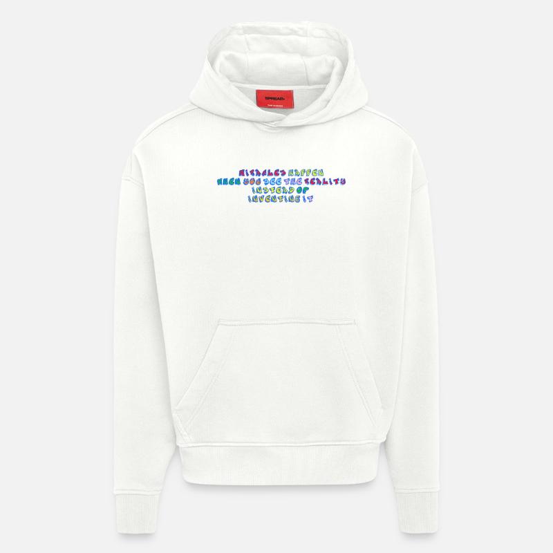 Miracles - Sweat à capuche bio épais oversize fabriqué en UE - OFF WHITE