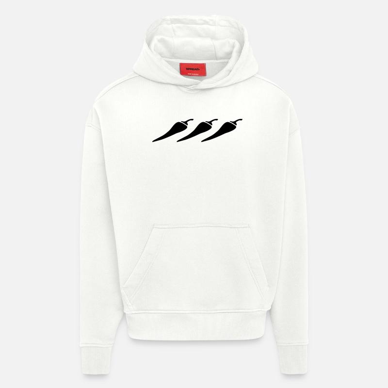 Piments - Sweat à capuche bio épais oversize fabriqué en UE - OFF WHITE