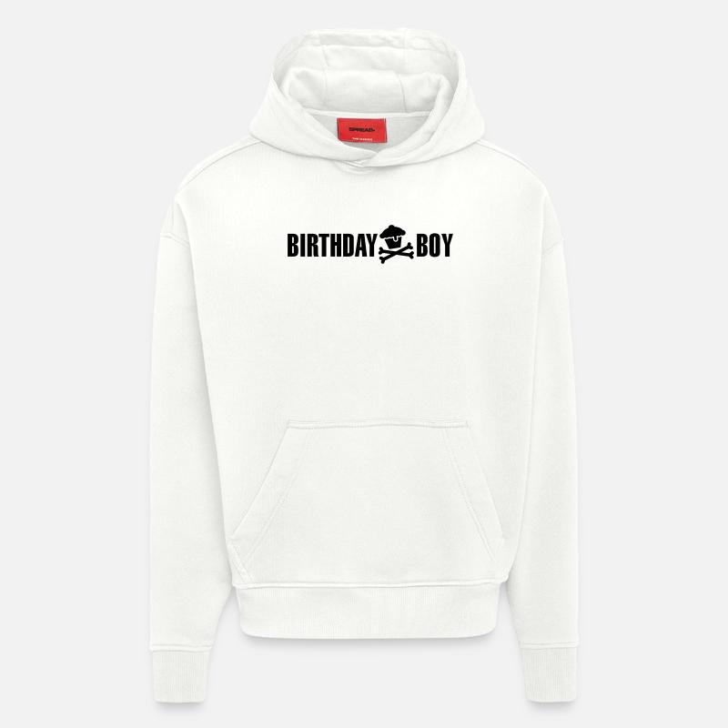 Garçon d'anniversaire - Sweat à capuche bio épais oversize fabriqué en UE - OFF WHITE