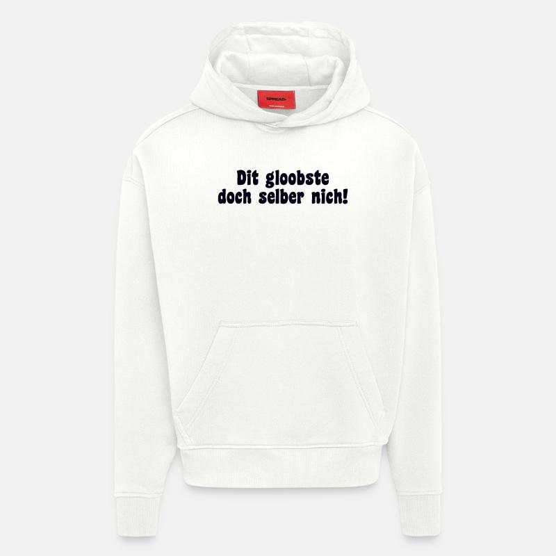 Berlin Dire Dialecte Rétro - Sweat à capuche bio épais oversize fabriqué en UE - OFF WHITE