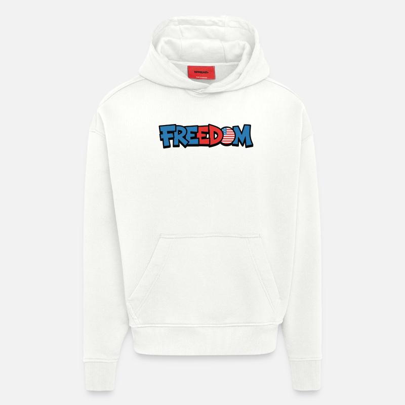 Freedom Typografie Statement Design - Hoodie- made by SPREAD  - OFF WHITE