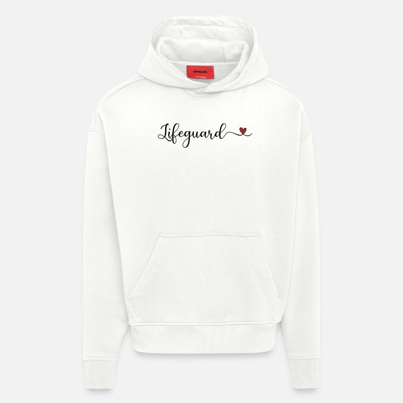 Maître nageur - Sweat à capuche bio épais oversize fabriqué en UE - OFF WHITE