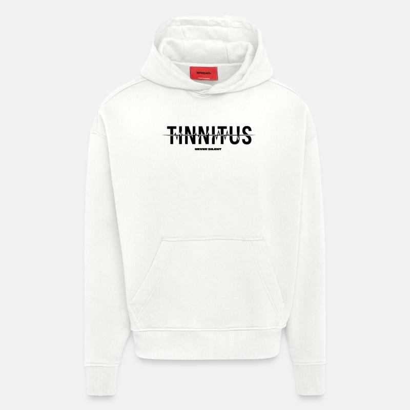 Acouphène - Sweat à capuche bio épais oversize fabriqué en UE - OFF WHITE