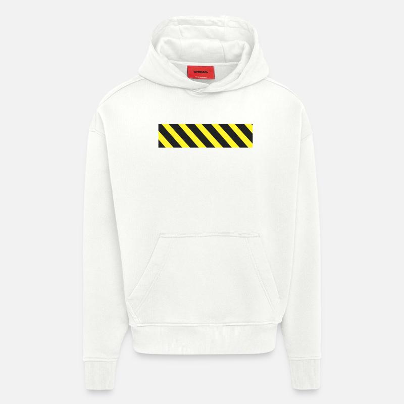 Ruban de précaution - Sweat à capuche bio épais oversize fabriqué en UE - OFF WHITE