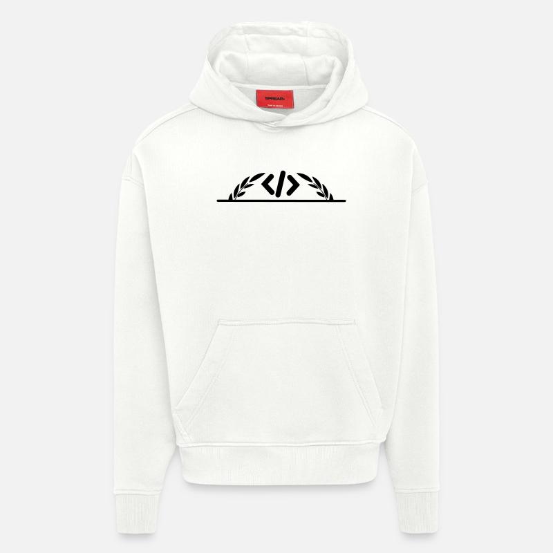 Code logo in half laurel wreath - Hoodie- made by SPREAD  - OFF WHITE